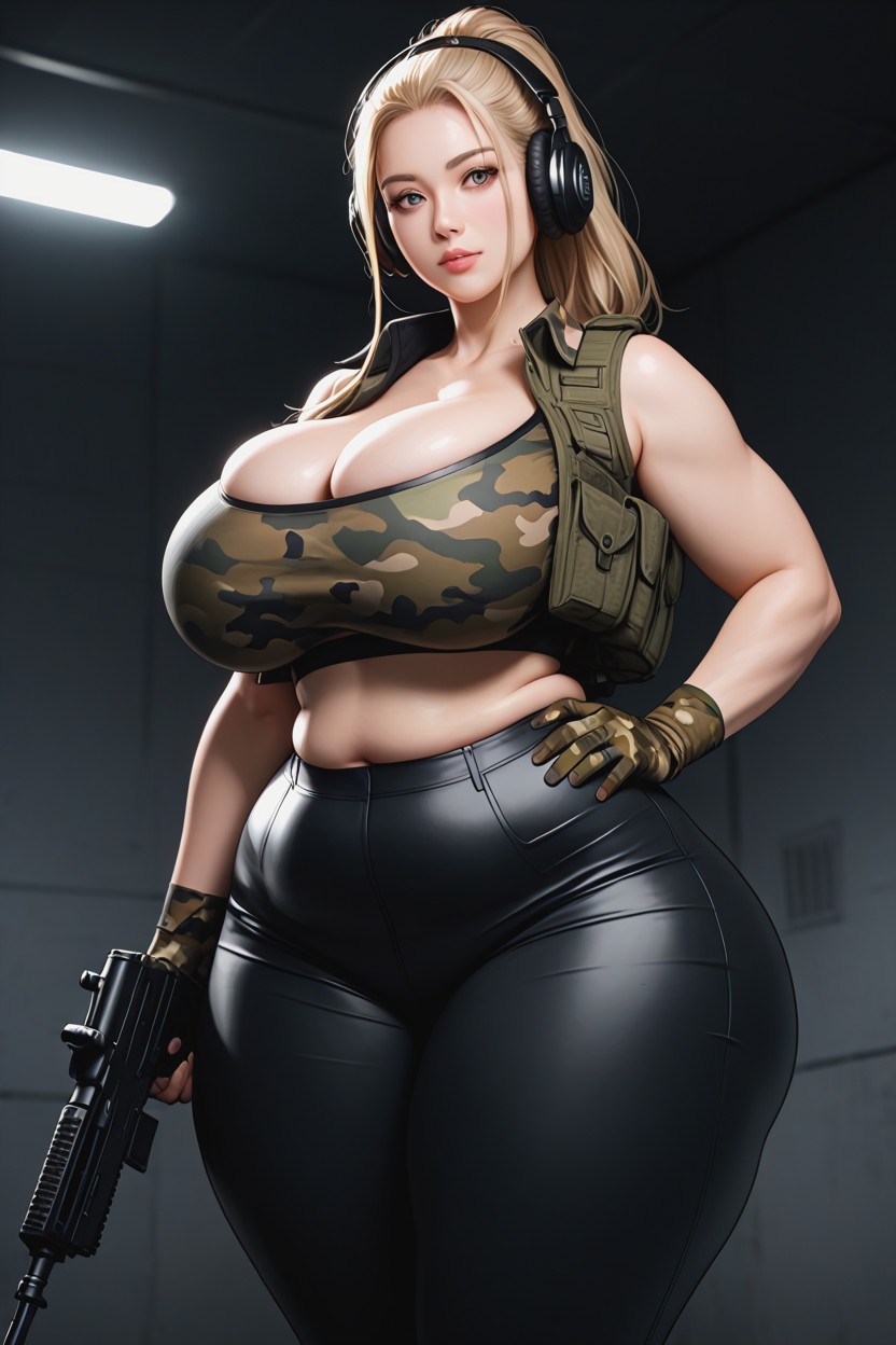 Realistic, Black Tight Pants, Standing AI Porn