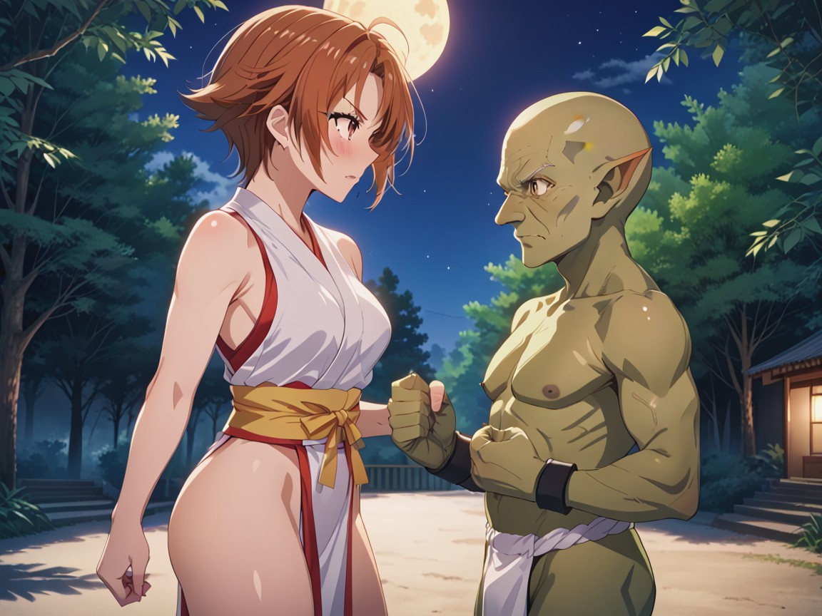 Outdoor, Forest Road, Taller Female Hentai IA