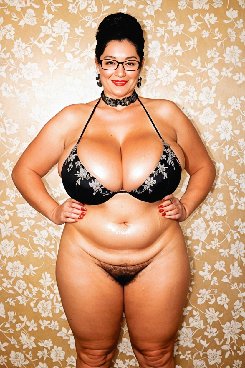 Plump Large Lips, Chubby, Snub Nose AI Porn