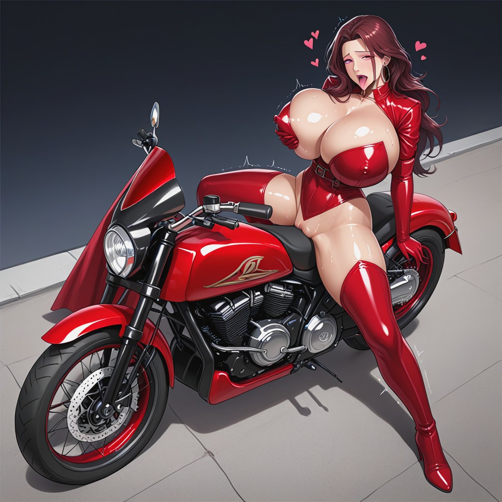 Motion Line, Fucked By Naked Man, Wearing Red Bodysuit Hentai IA
