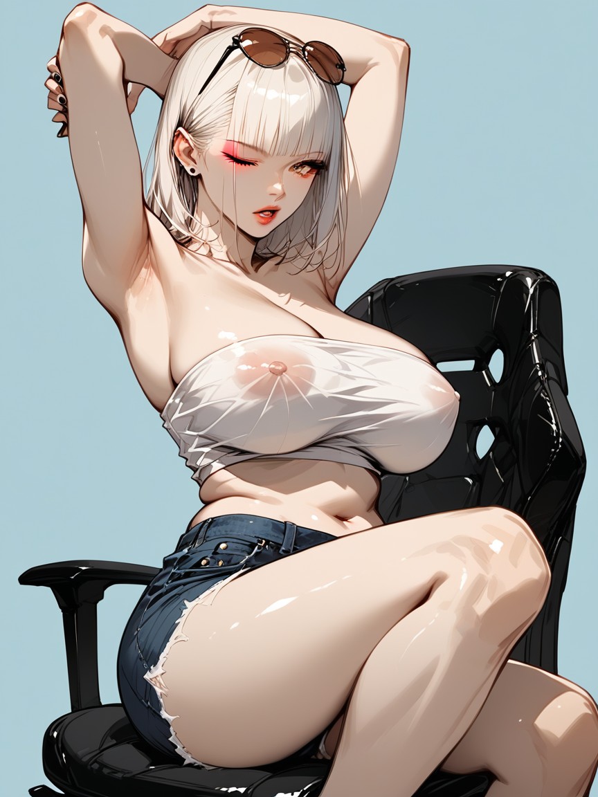 Jeansshorts, 25+, Große Brust Hentai KI Porno