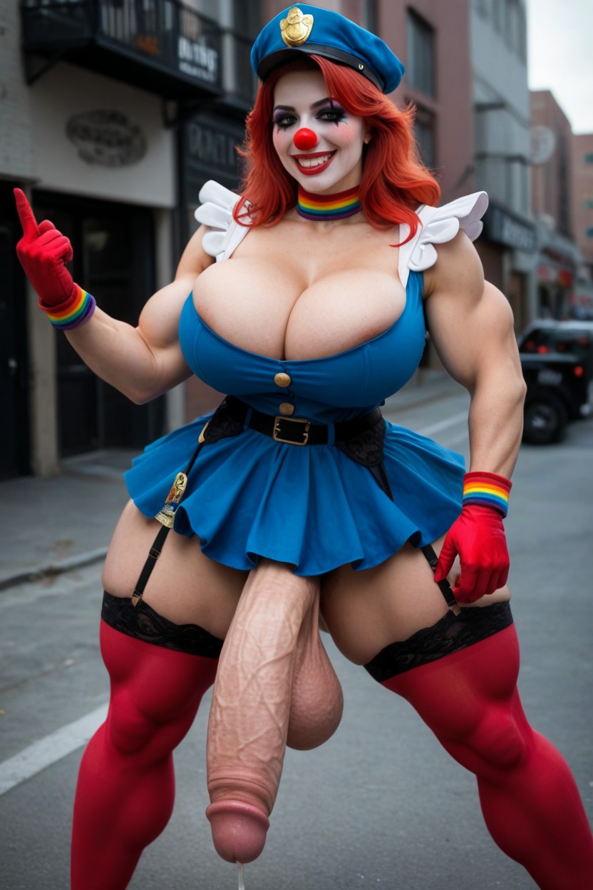 Monstrous Penis Expansion, Clown Ready To Finger Pose, Clown Shemale AI Porn