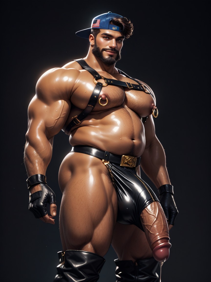 Black Jockstrap, Wide Chest, Golden Ratio AI Gay Porn