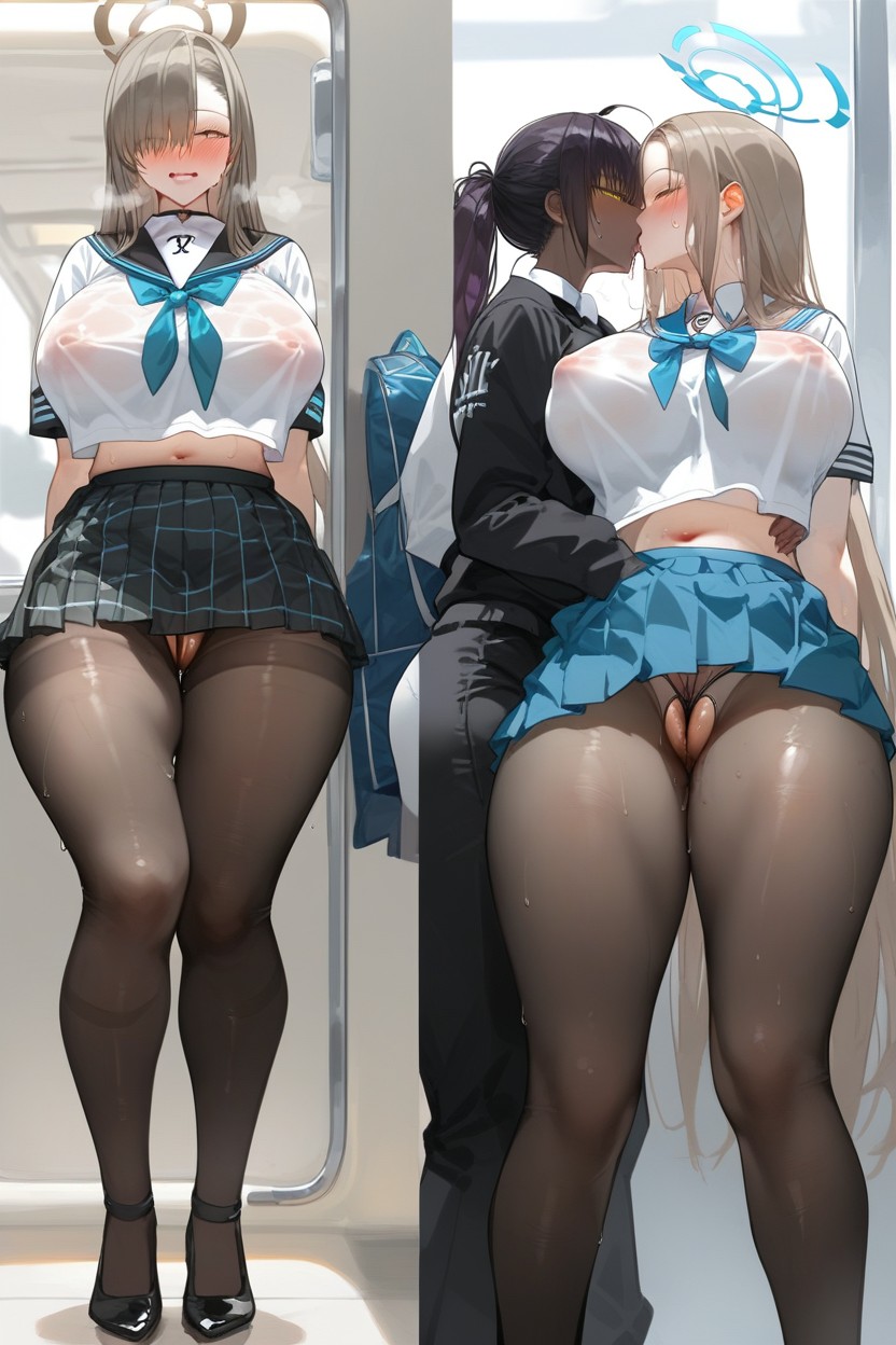 Micro Skirt, Wet Pussy, Train Hentai AI Porn