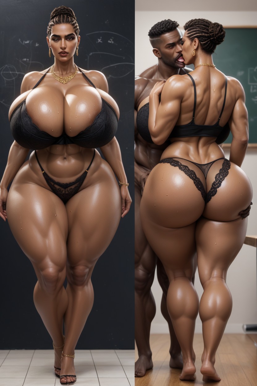 Thick Thighs, Bobcut, Cleavage AI Porn