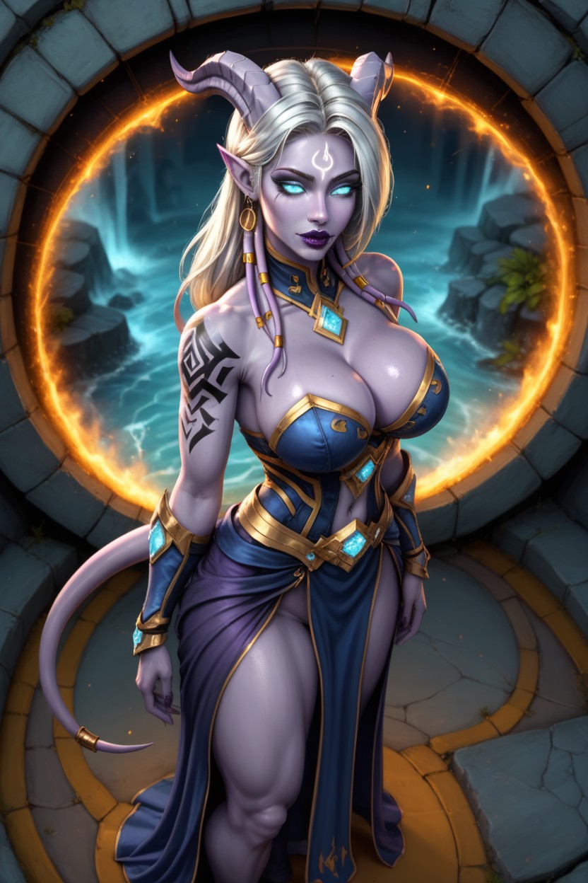 Black Makeup, Female Draenei, Juicy Lips AI Porn