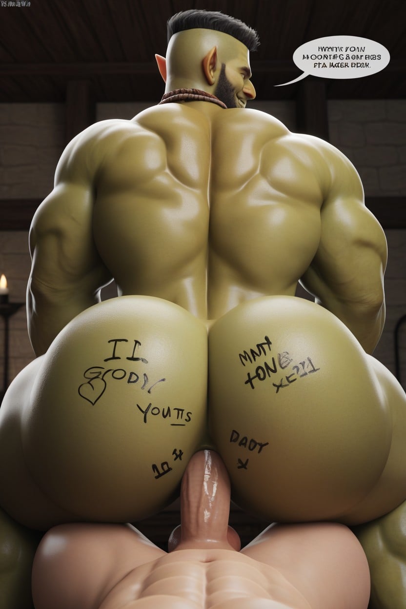 Body Writing, Dialogue, Dom Bottom AI Gay Porn
