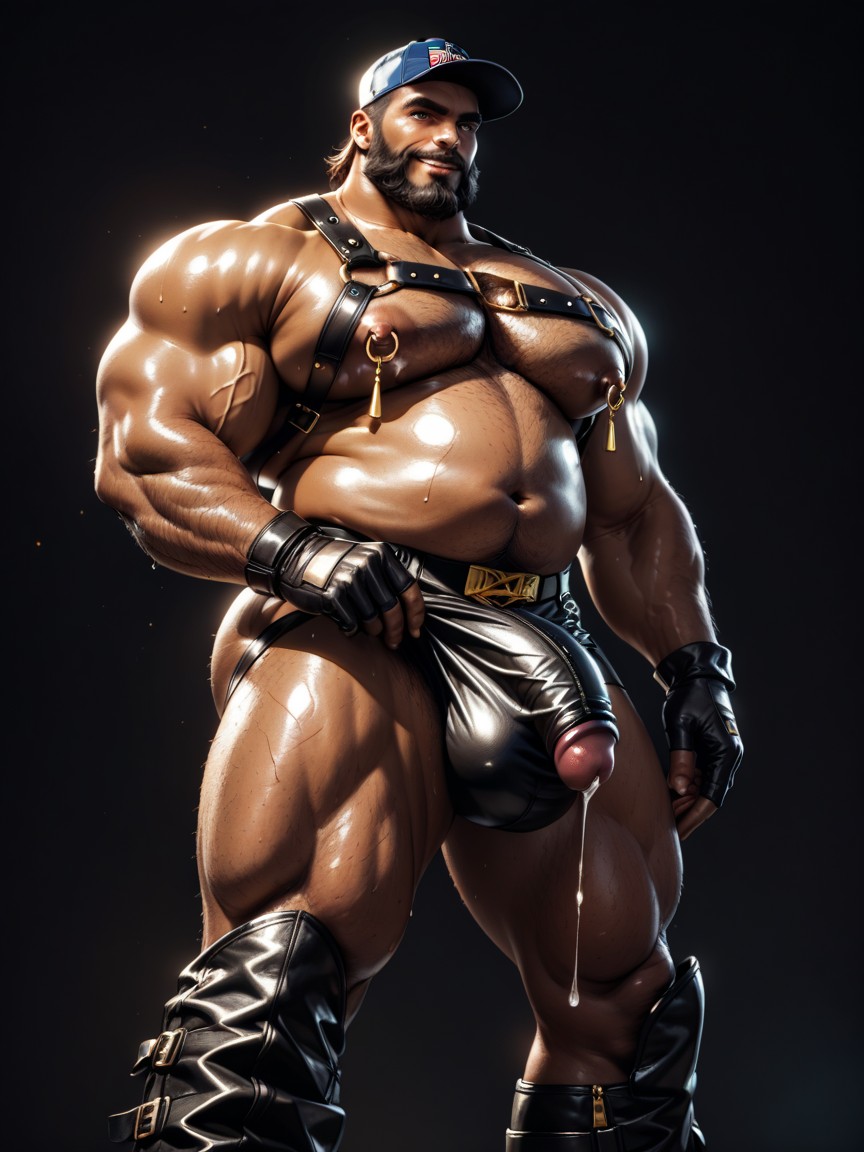 Black Leather Combat Boots, 1 Person, Excessive Precum AI Gay Porn