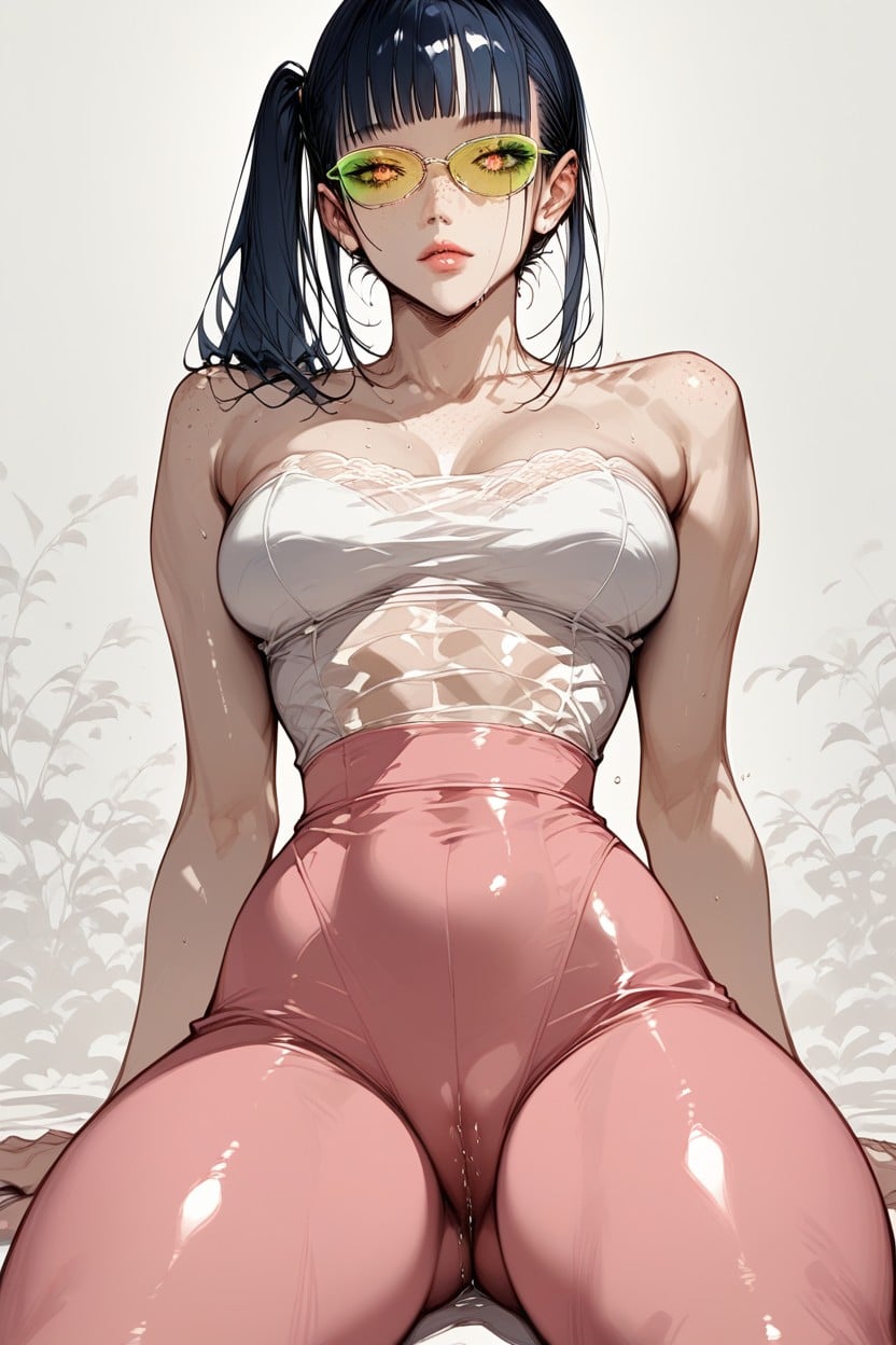 Pink Lips, Darkness Pupil, Legs Down On The Floor AI黃漫