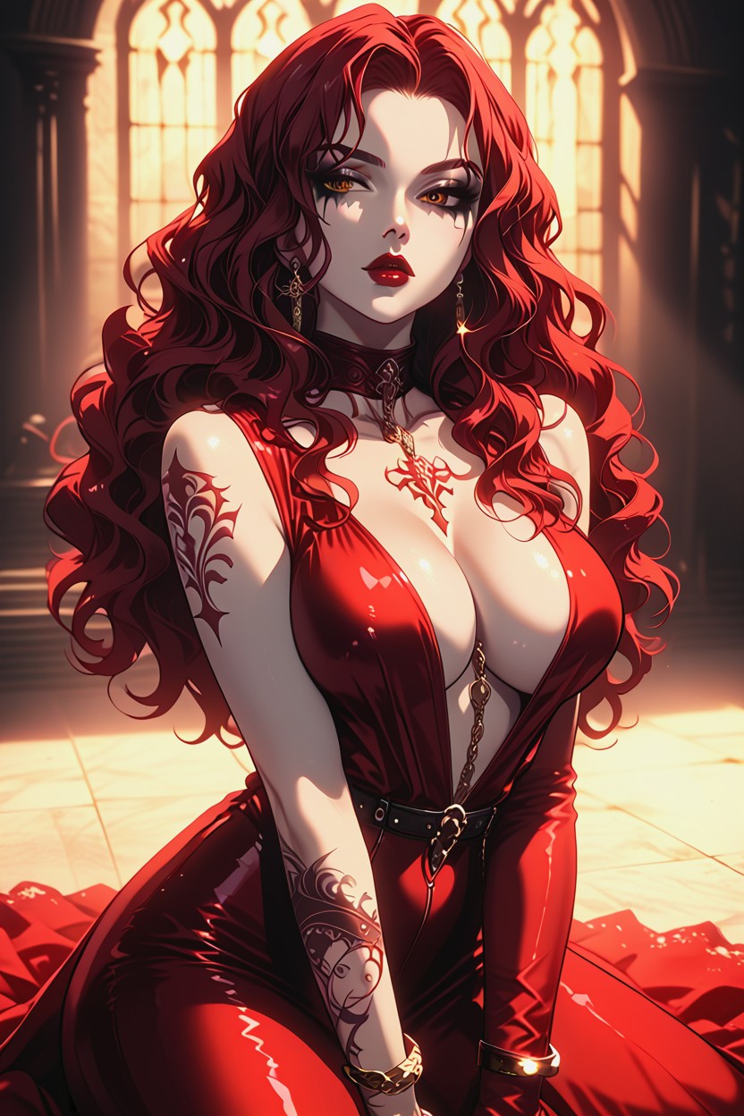 Red Lips, 18+, Kneeling Hentai AI Porn