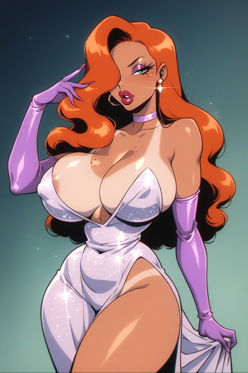 Red Pouting Lips, Jessica Rabbit, Tanlines Hentai AI Porn