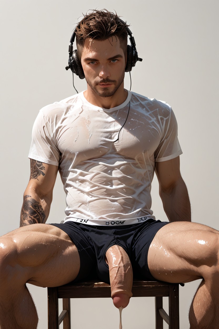 Bottom Up, Wearing Headphones, Cum Porno gay IA