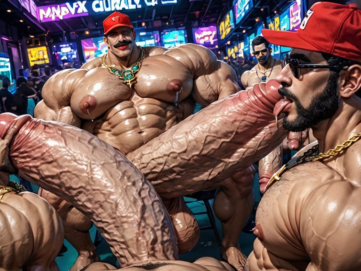 Harem, Close Up, Blowjob (3rd Person) AI Gay Porn