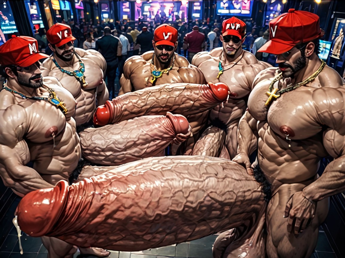 Double Penetration In Mouth, Hyper Breasts, Hyper Bulky Tanned Skin AI Gay Porn