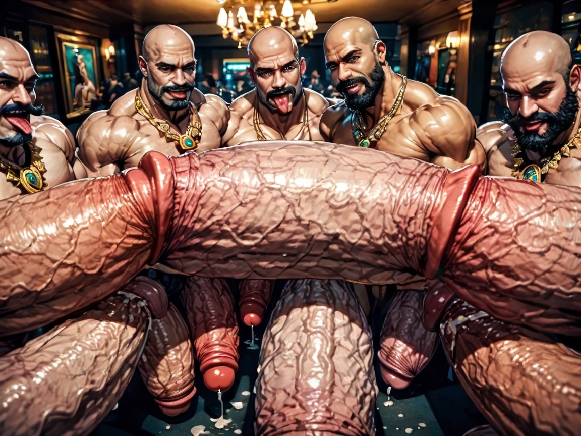 Club, Many People Around, Cum Covered Ass AI Gay Porn