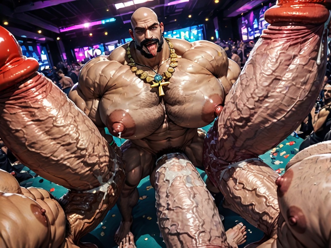Erect Penis, Ahegao, Oiled Skin AI Gay Porn