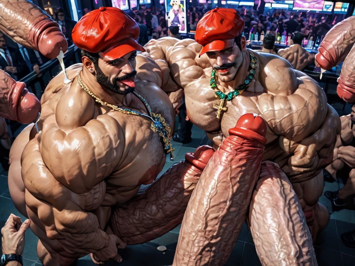 Many People Around, Arms Behind Back, Naked AI Gay Porn