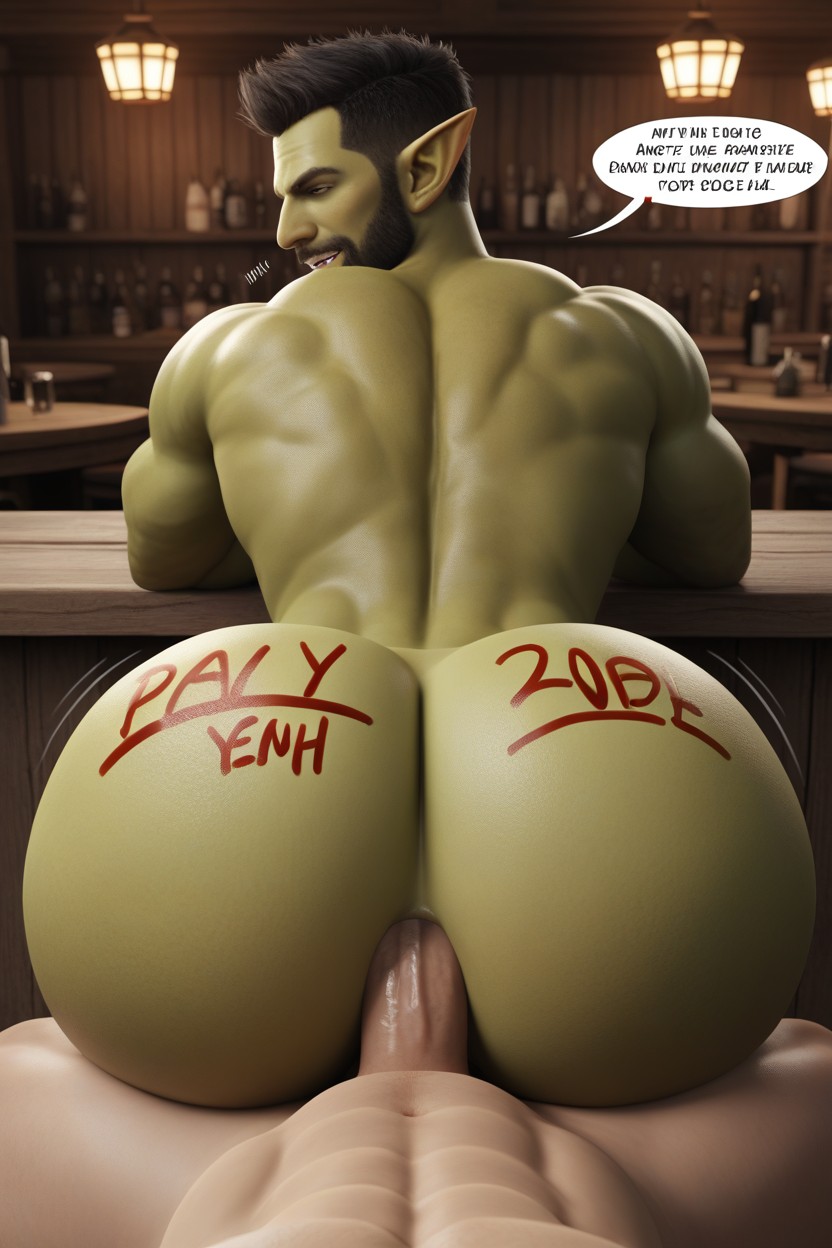 Extremely Large Ass, 20+, Rear View AI Gay Porn