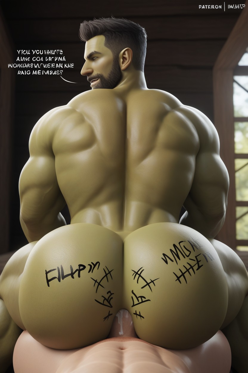 Body Writing, Motion Lines, Bottom On Top AI Gay Porn