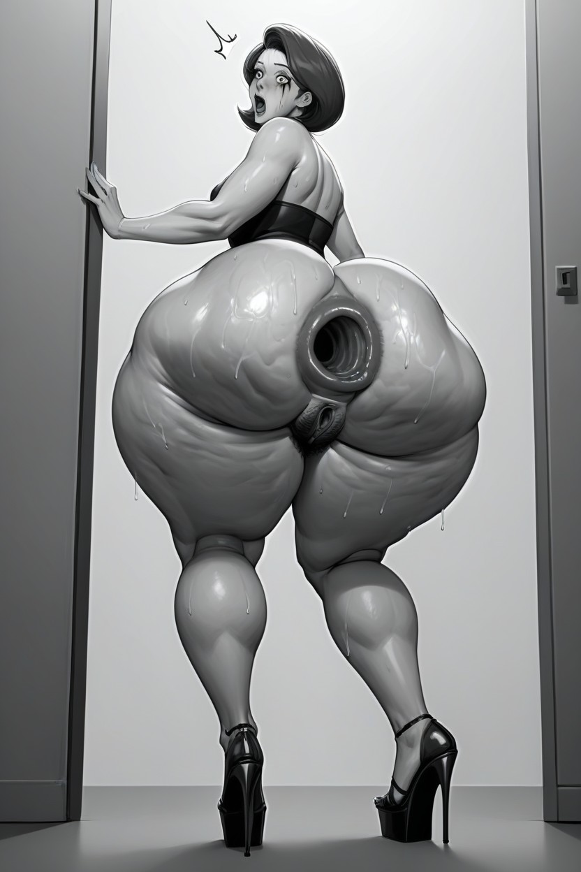 Veins On Thighs, Long Legs, Big And Extremely Round Ass AI Porn