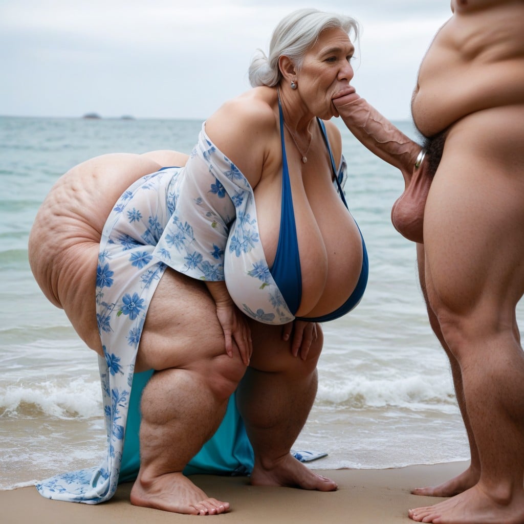 Fully Clothed, Looking At Ocean, Covering Up To Knees AI Porn