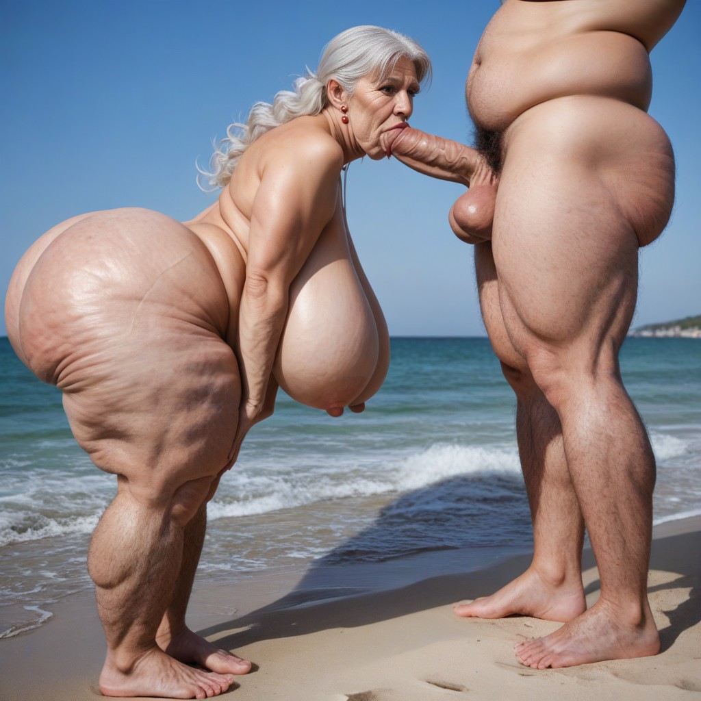 Extremely Large Ass, Hyper Hairy Arms, Bending Over AI Porn
