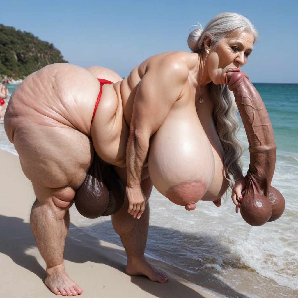 Hairy Feet Hairy Ankles Hairy Bushy Thighs Like A Sasquatch, Blowjob (3rd Person), Giant Tall Futanari AI Porn