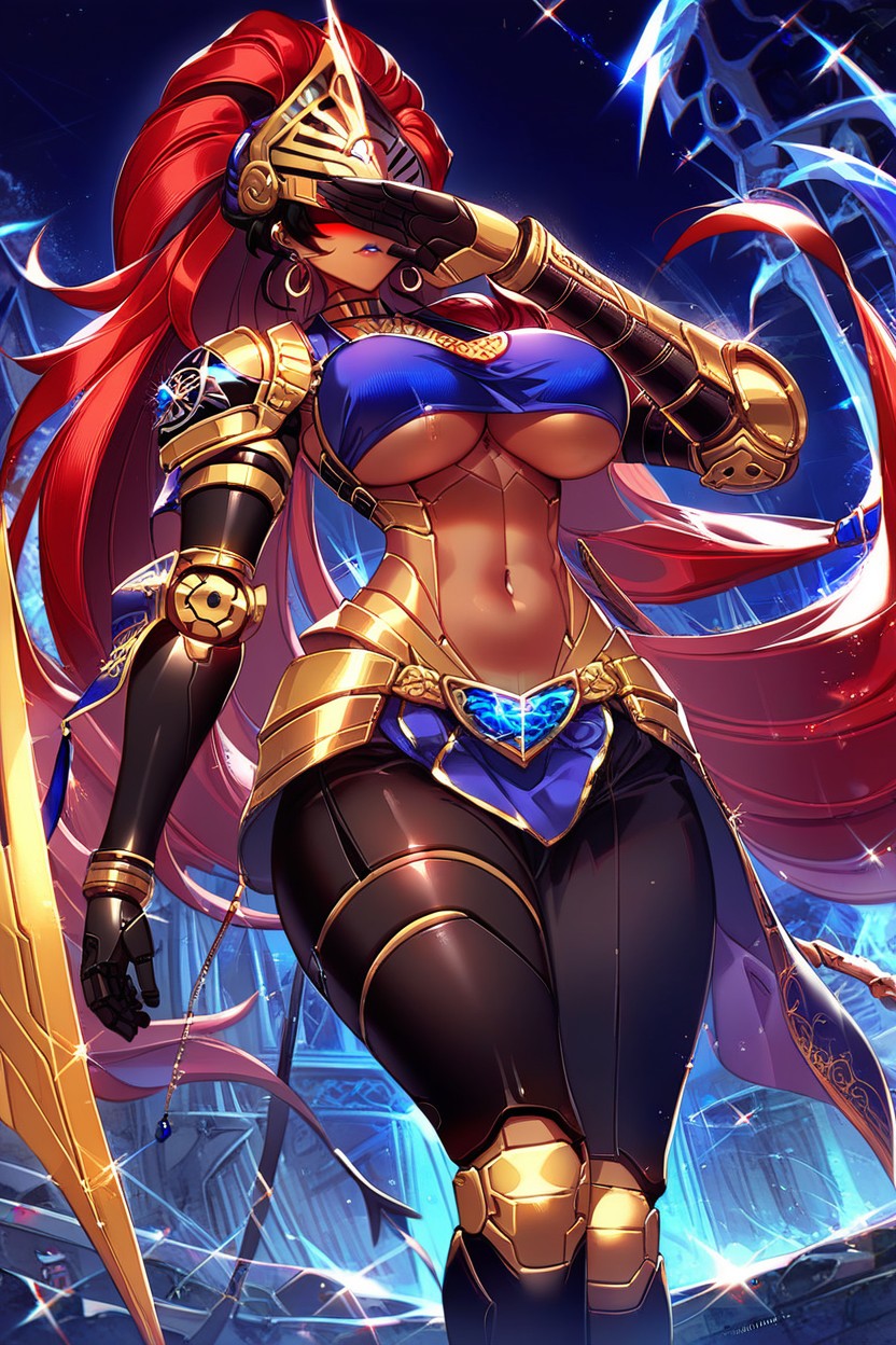 Sideboob, Black Legs, Headband Hentai IA