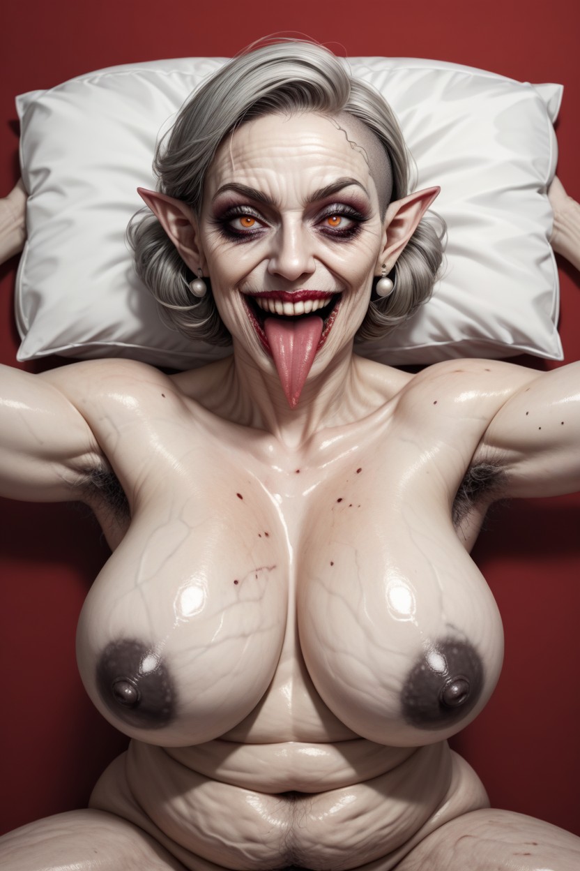 Oiled Body, Spreading Arms To Viewer, Face Close Up Hentai IA