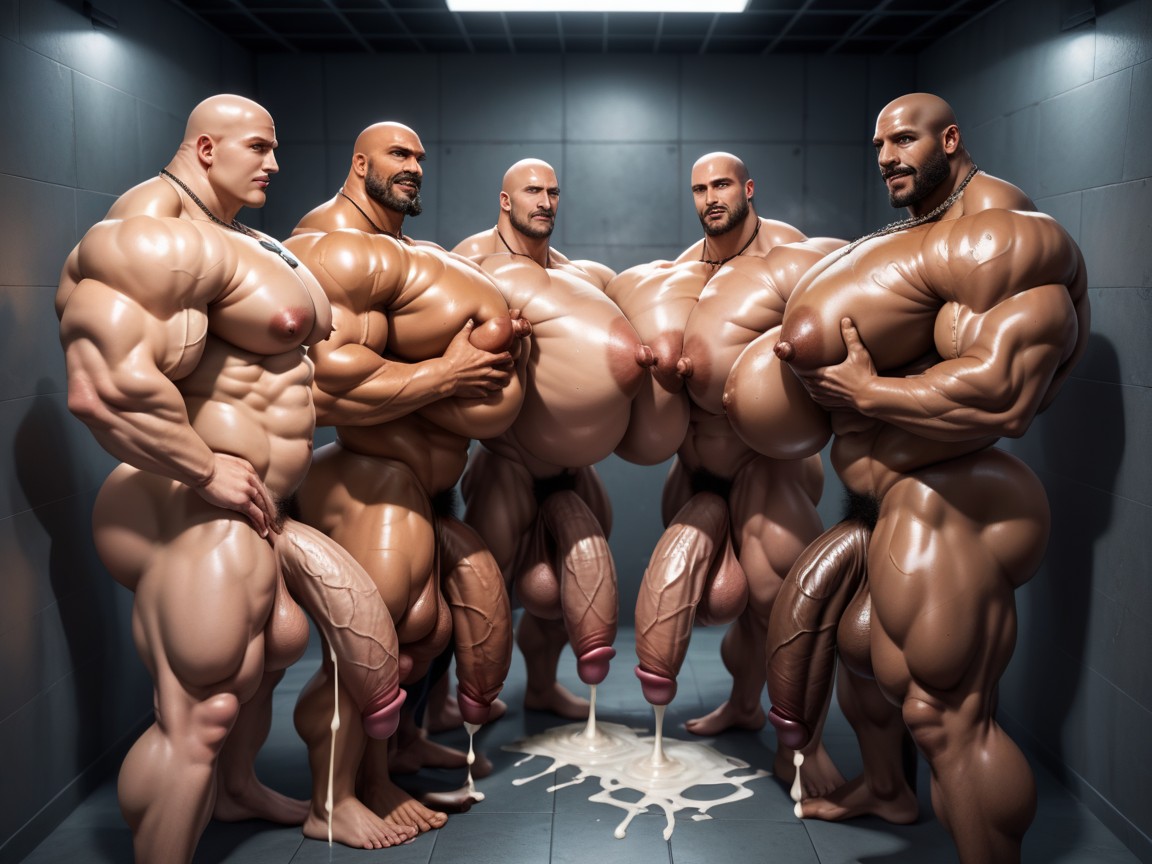 Extreme Hyper Boobs, Rough Hyper Huge Cocks Everywhere On Him, Huge Extreme Oversized Ass AI Gay Porn