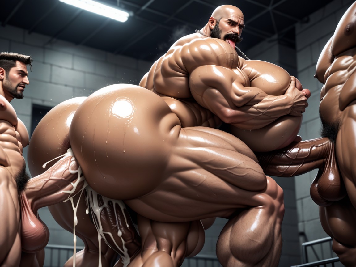 Erect Penis, Sweaty, Extremely Large Ass AI Gay Porn