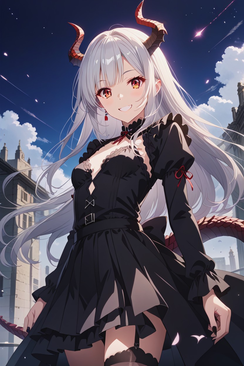 Dragon Zombie Tail, Very Skirt, 小さな胸 ヘンタイAIポルノ