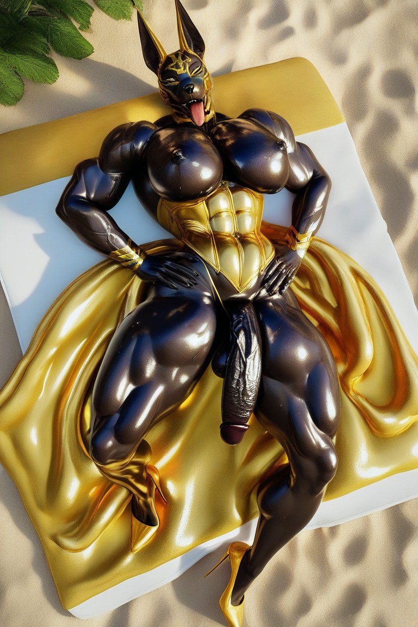 Silver Goo, Oiled Skin, Glistening Furry AI Porn