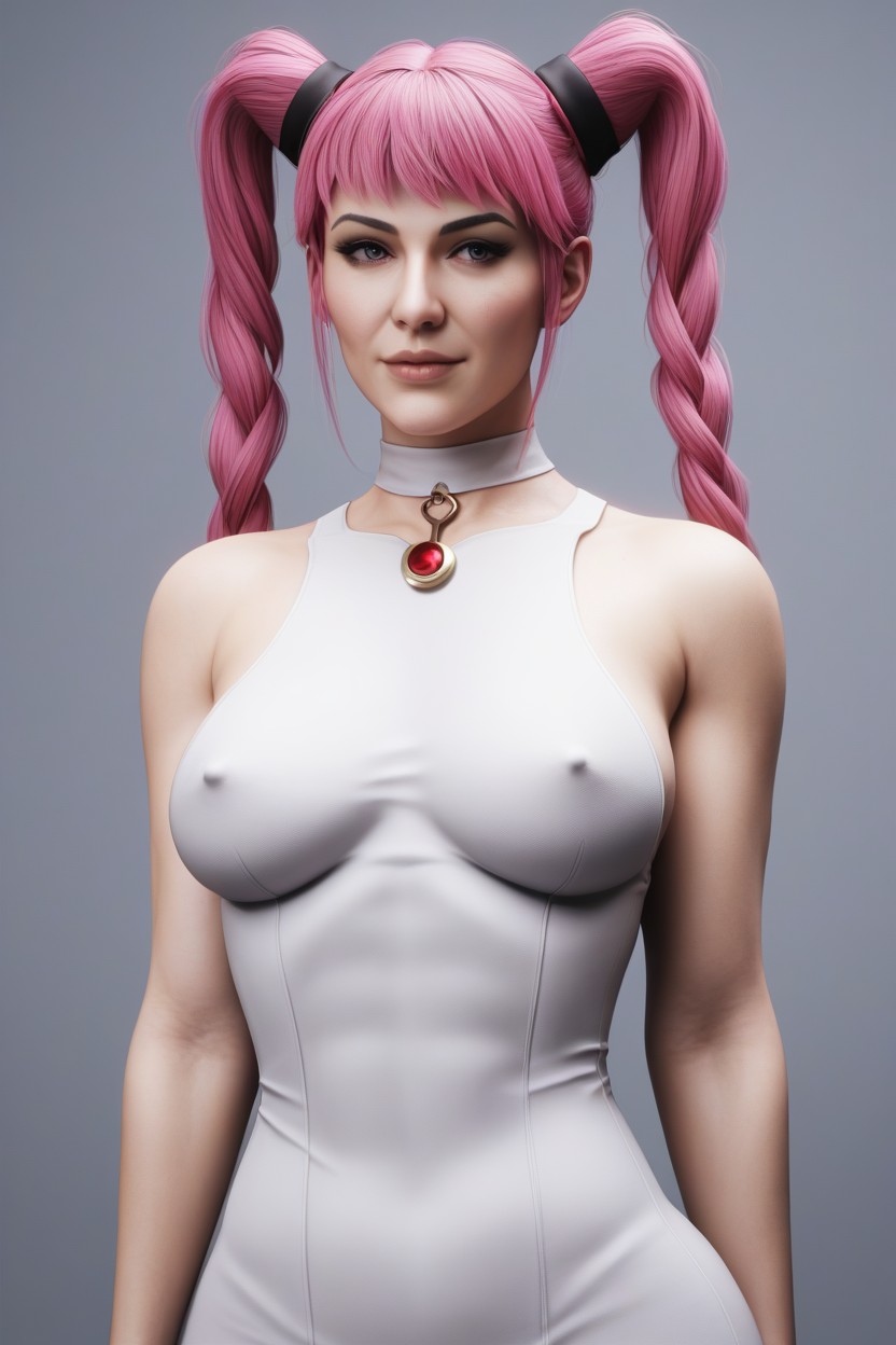 25+, Grey Skin, Twintails Curved To The Sky AI Porn