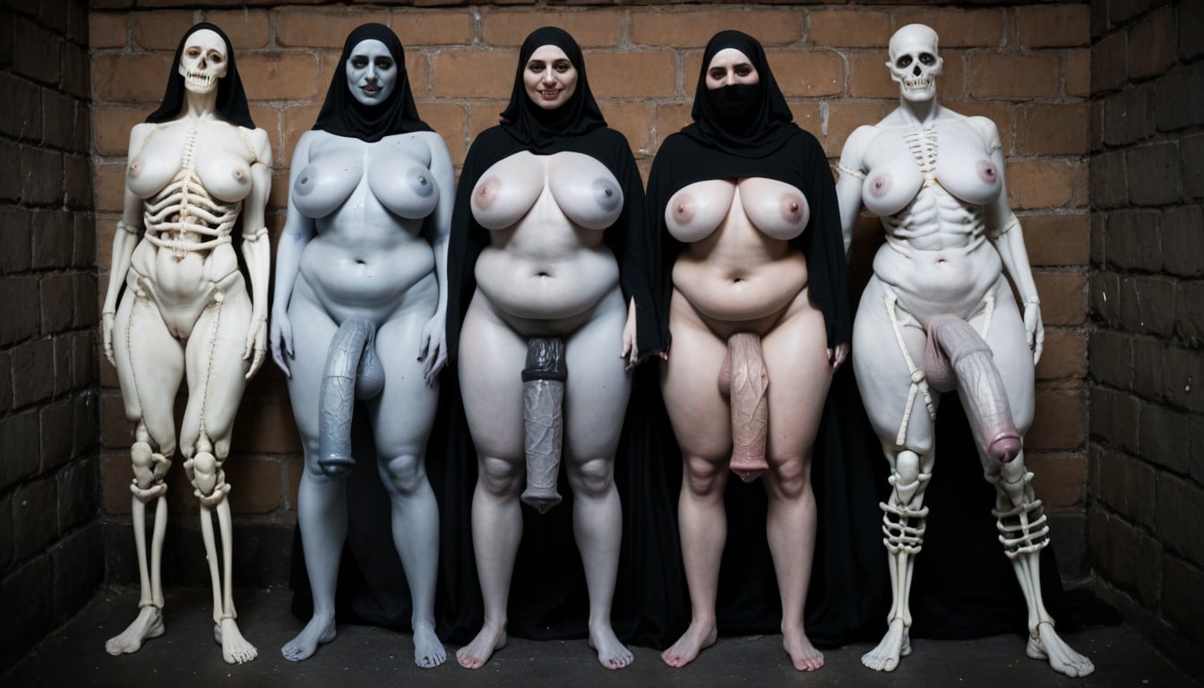 Sweaty, Skeleton Forearm, Horror Monster Woman AI Porn