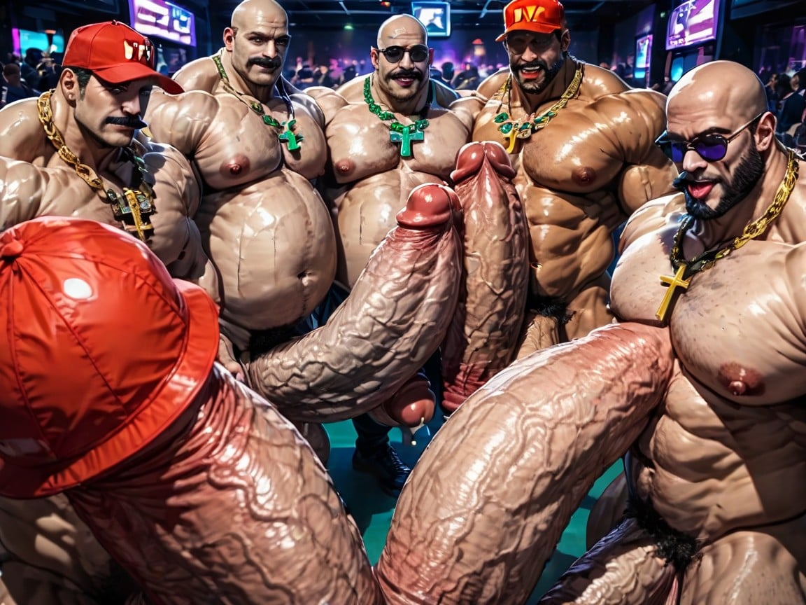 Impossibly Long Hyper Penis, Thick Thighs, Huge Hyper Nipples AI Gay Porn