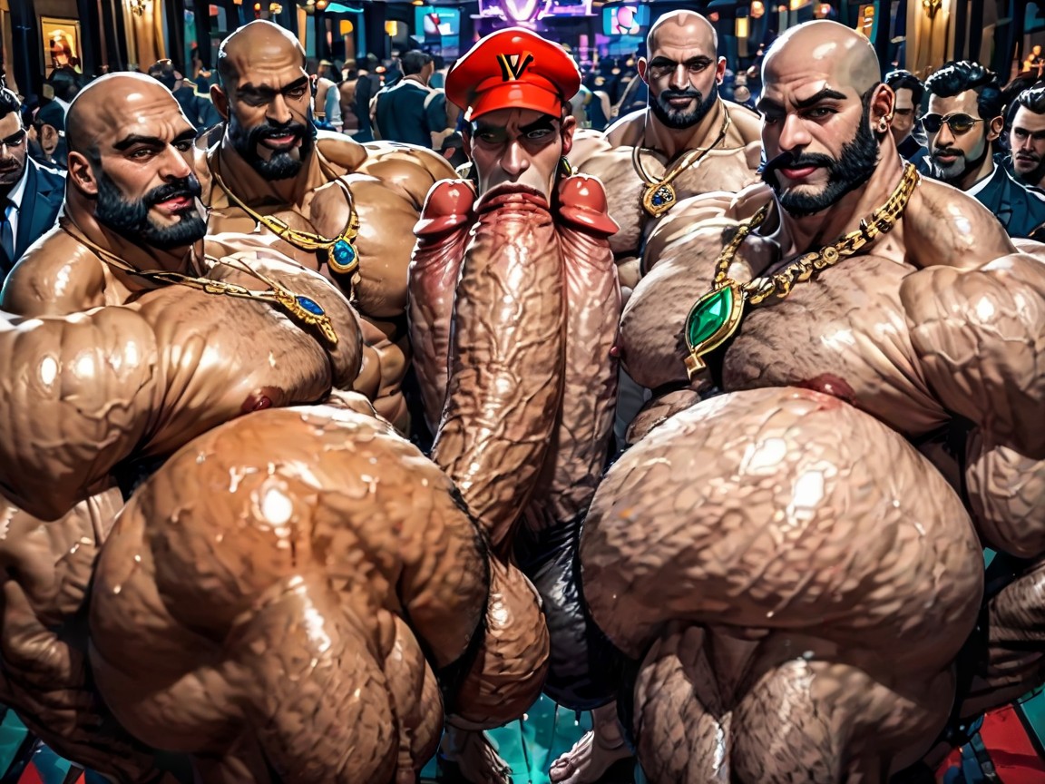 Hyper Bulky, Impossibly Long Hyper Penis, Massive Muscles AI Gay Porn