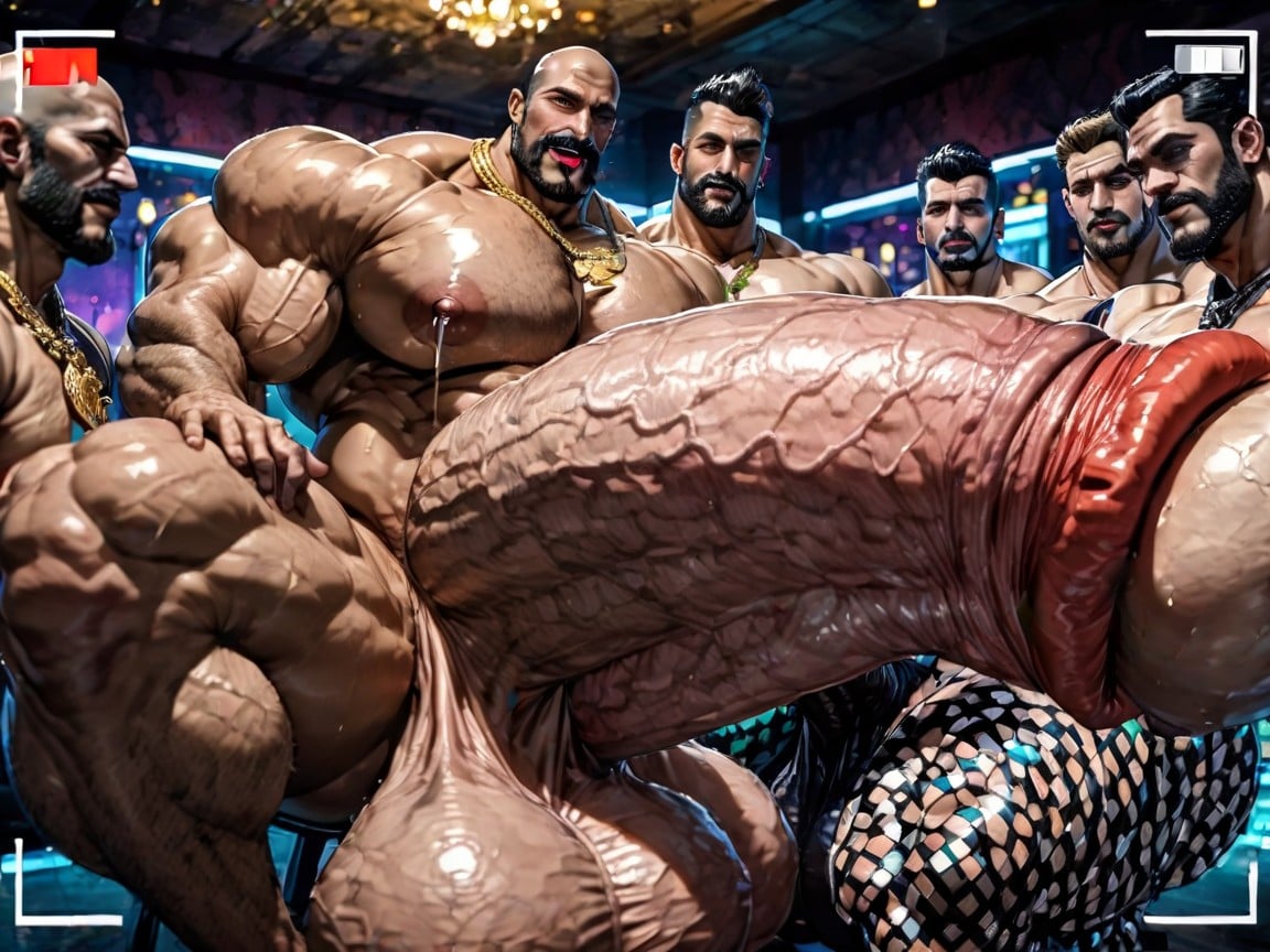 Club, Big Pecs, Thick Moustache With Beard AI Gay Porn