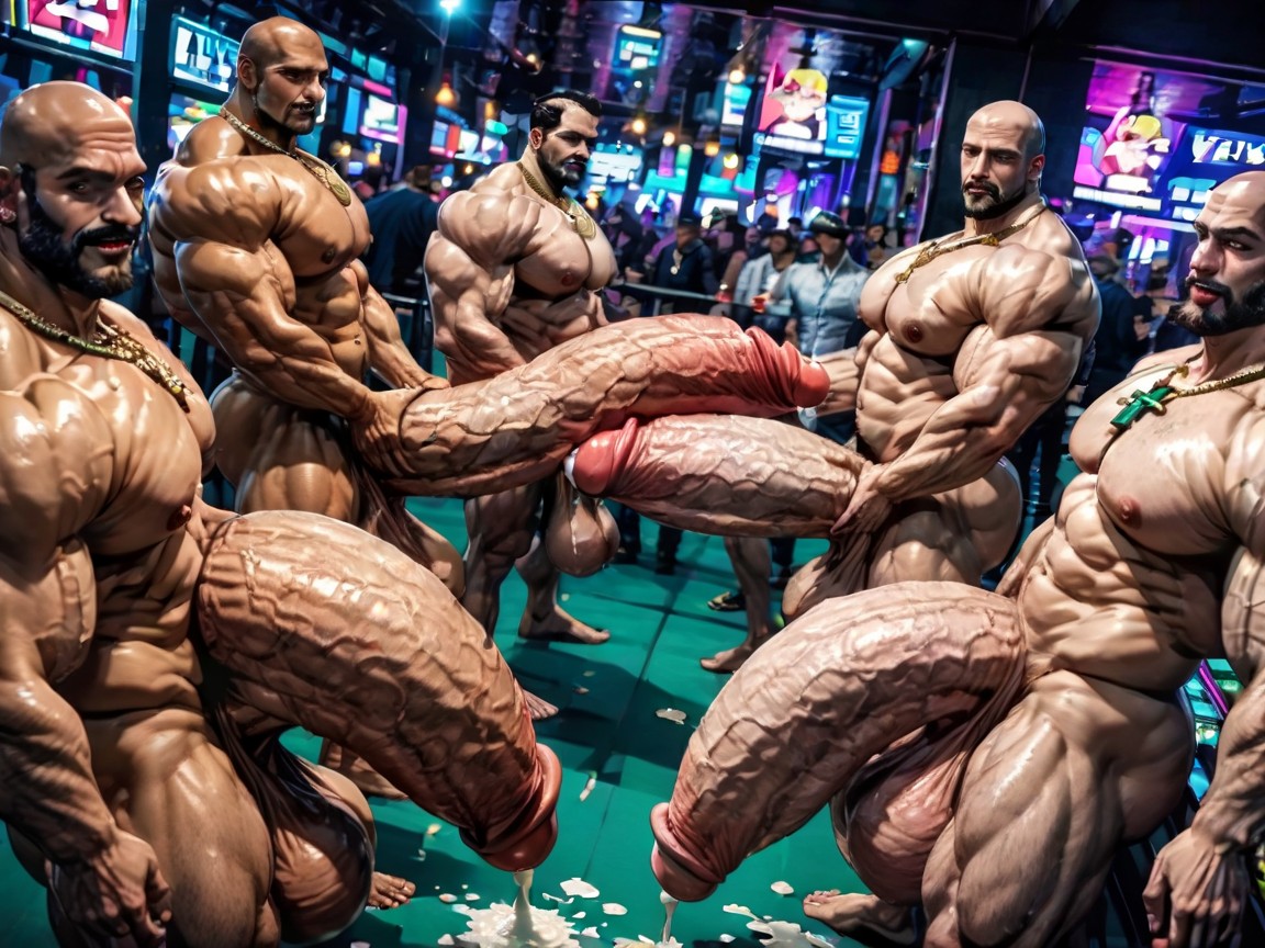 Hands Spreading Ass Very Far Apart, Both Boobs Getting Sucked Hard, Arms Behind Back AI Gay Porn