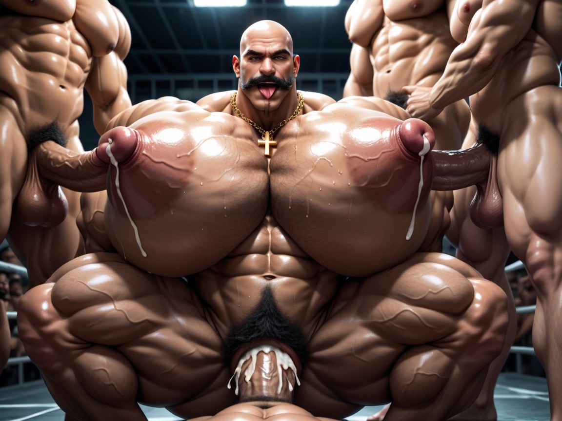 Gangbang Massive Ass, Erect Penis, Front View AI Gay Porn