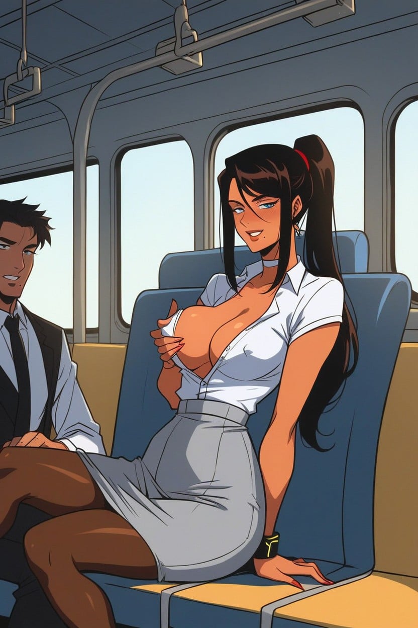 Nubile Body, Very Pretty, Crowded Train AI Porn