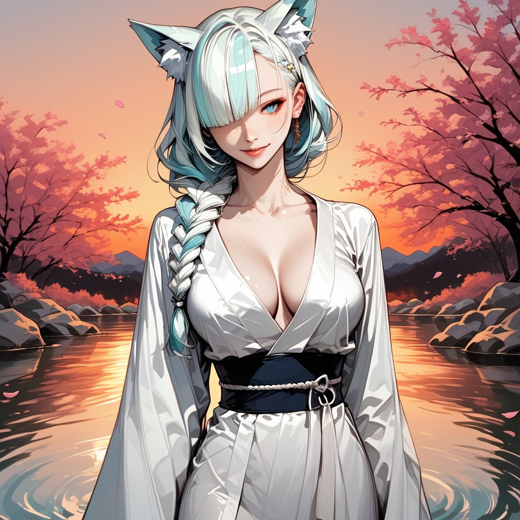Bangs Cover One Eye, Cinematic, Braid Cover One Breast Hentai IA