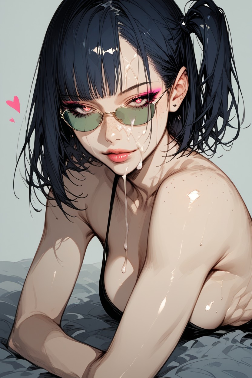 Mouth Cumdrip, Small Ass, Looking At Viewer Hentai AI Porn