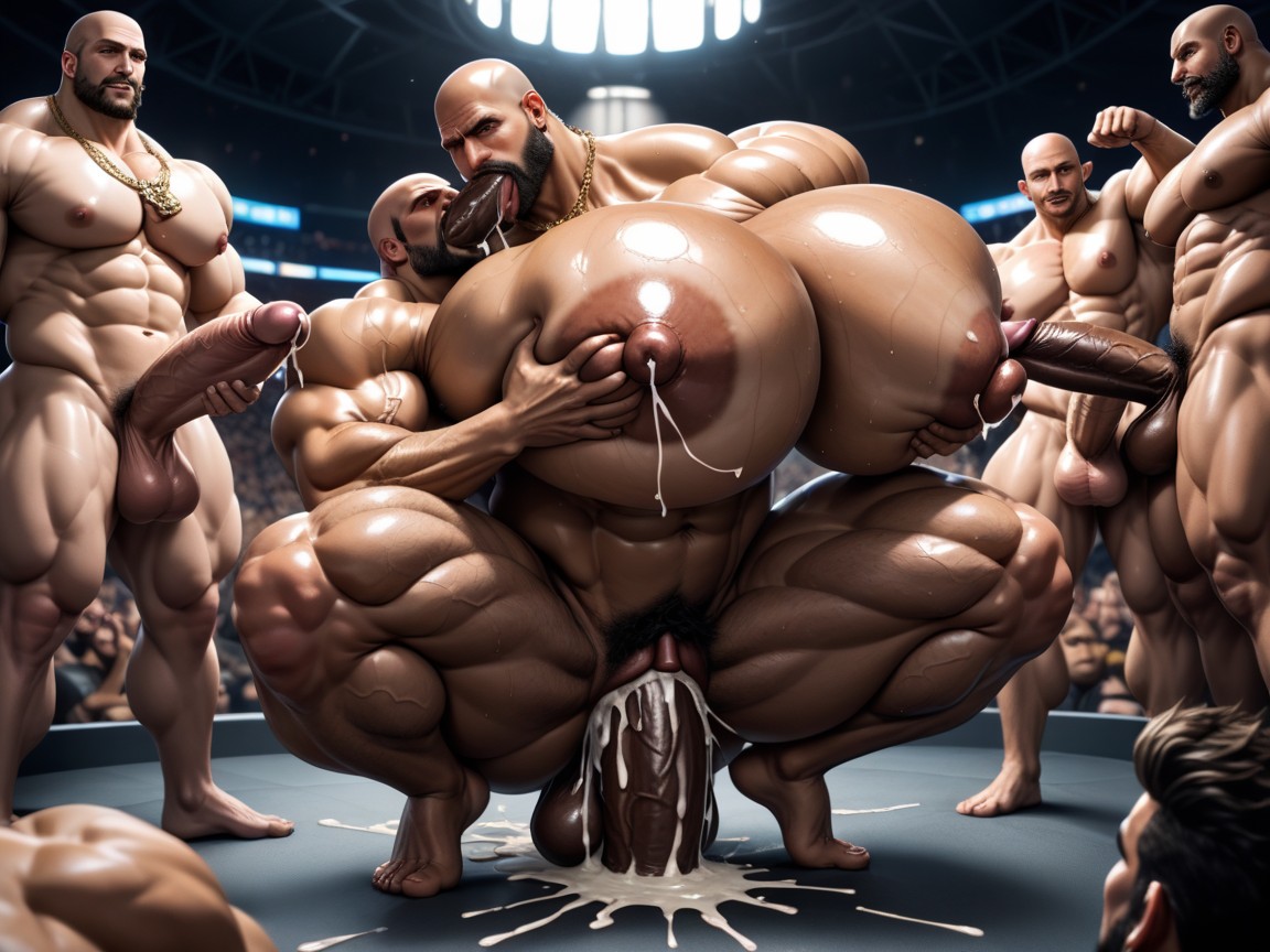 Huge Cocks On Ass And In Ass, Hyper Bulky, Thick Moustache With Beard AI Gay Porn