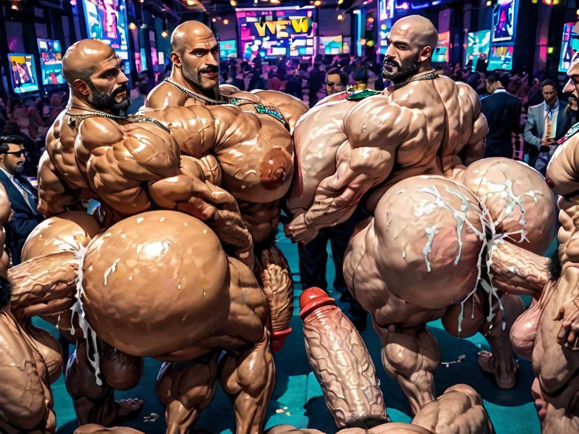 Sweaty, Hyper Bulky, Hyper Breasts AI Gay Porn