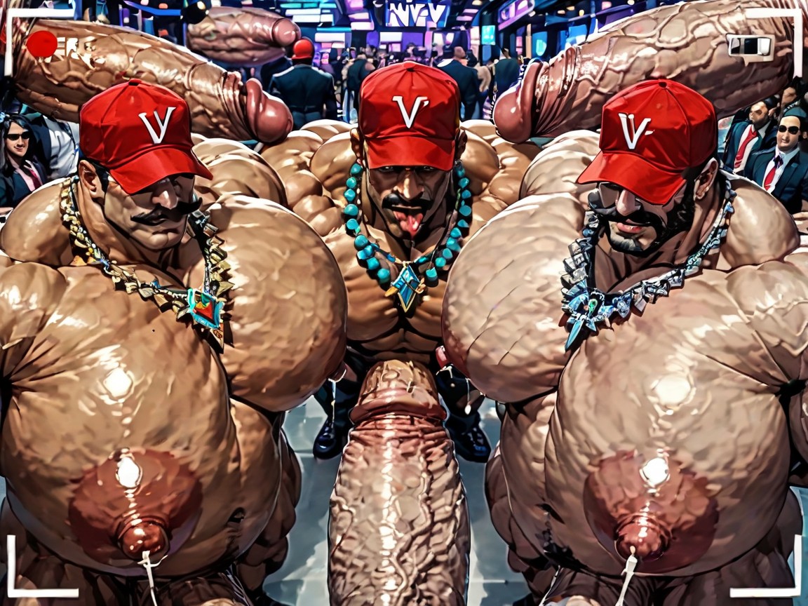 Naked, Extreme Deep Throat, Hyper Breasts AI Gay Porn
