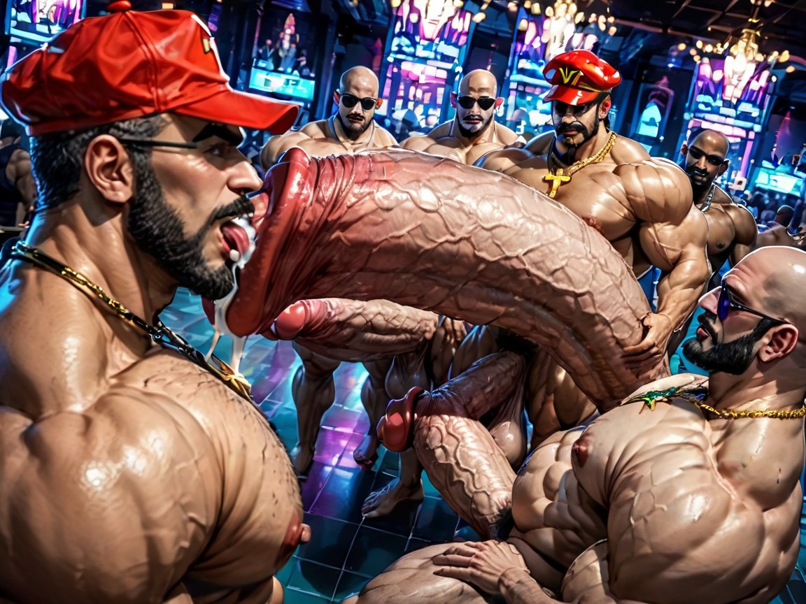 Thick Moustache With Beard, Huge Extreme Oversized Ass, Extreme Deep Throat AI Gay Porn