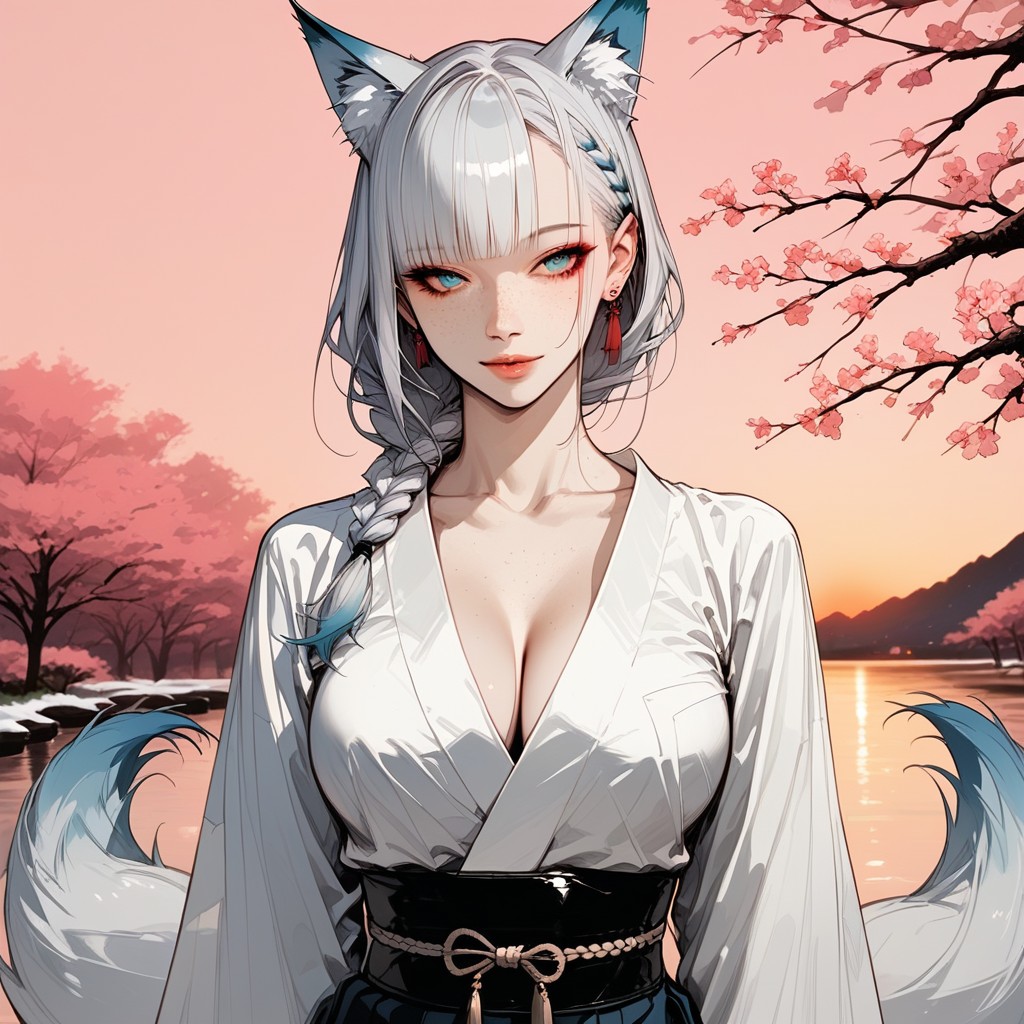 Standing On Path, Long Braid, Braided Hentai AI Porn