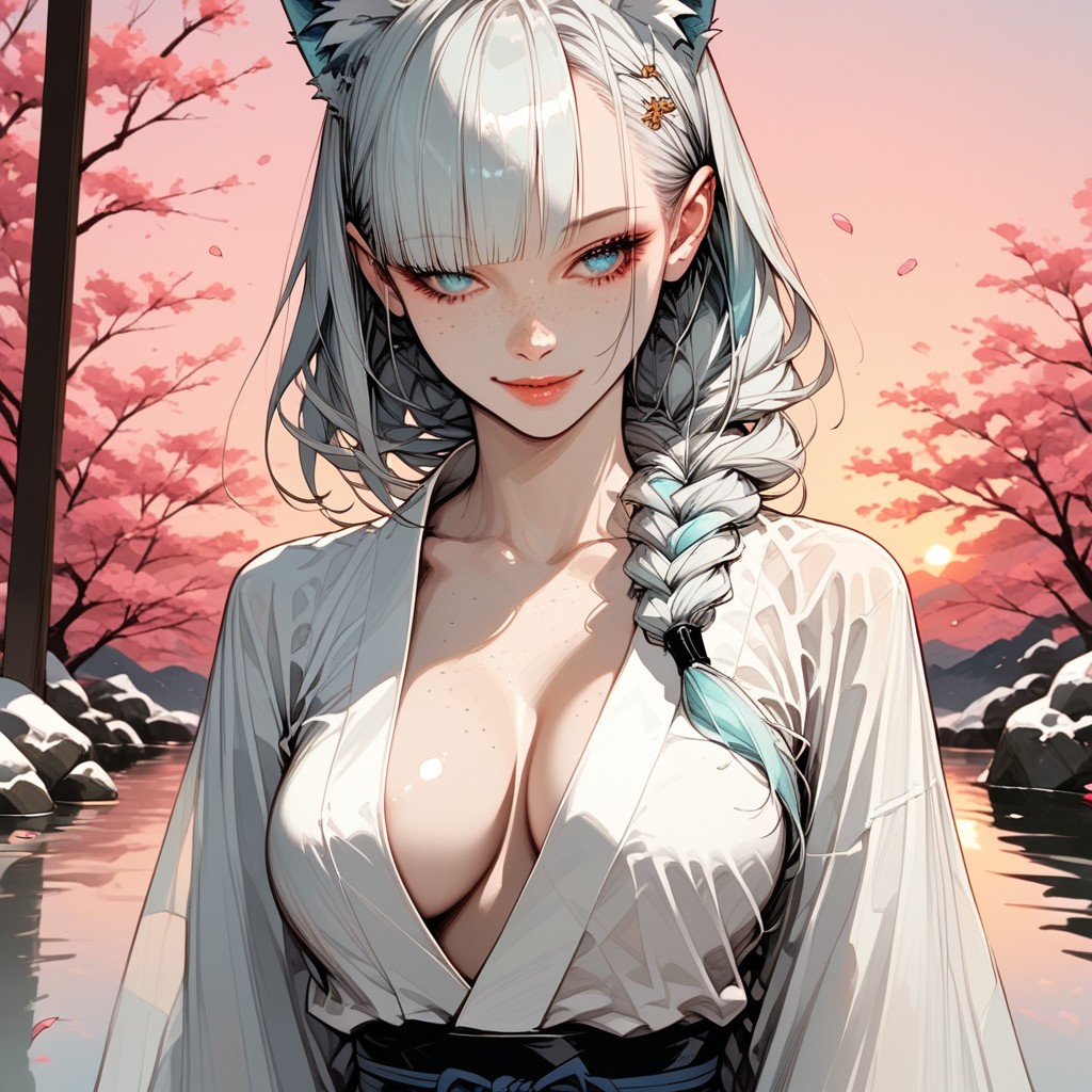 Open Clothes, Beautiful Eyes, Cleavage Hentai AI Porn