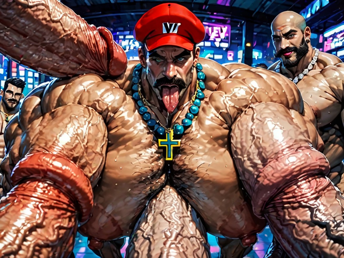Man Men Only, Many Huge Cocks In Mouth And Hyper Massive Ass, Hyper Bulky AI Gay Porn